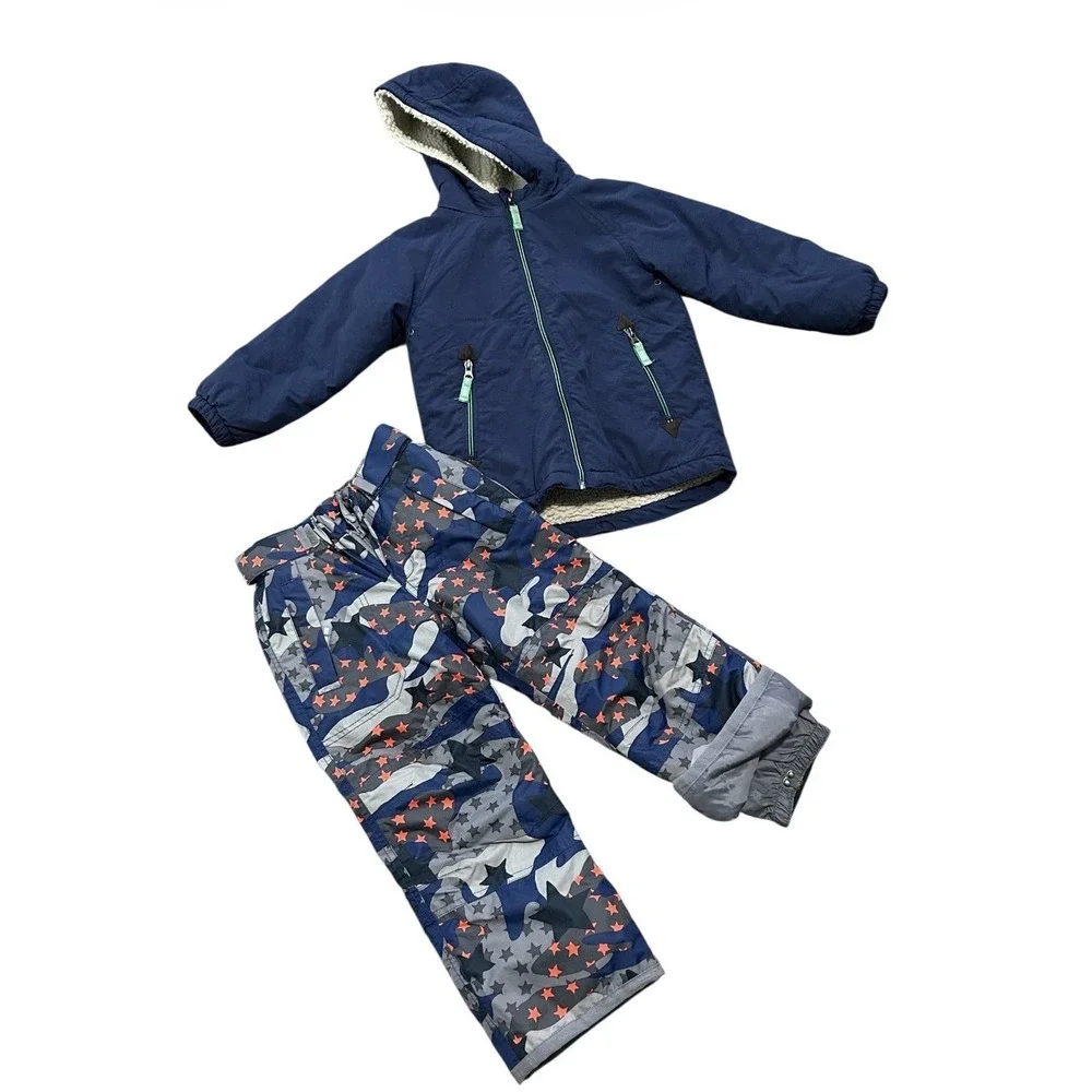 Mini Boden Kids Winter Set 2-Piece Snow Suit Jacket & Pants Sz 3–4Y | Waterproof